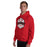 Man wearing Odessa High School Bronchos Red Classic Unisex Hoodie 209