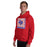 Man wearing Sam Houston High School Texans Red Classic Unisex Hoodie 235