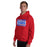 Man wearing Sam Houston High School Texans Red Classic Unisex Hoodie 098