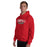 Man wearing Tomball High School Cougars Red Classic Unisex Hoodie 021
