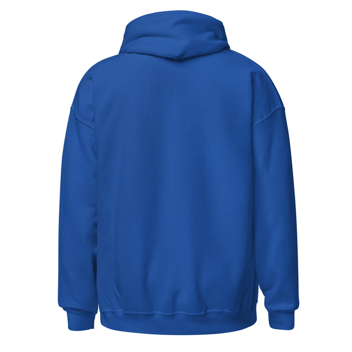 Back view of Grand Oaks High School Grizzlies Royal Blue Classic Unisex Hoodie 239