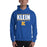 Man wearing a Klein High School Bearkats Royal Classic Unisex Hoodie 07