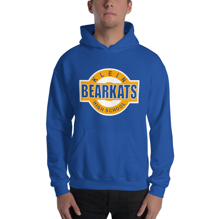 Man wearing a Klein High School Bearkats Royal Classic Unisex Hoodie 11