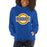 Woman wearing a Klein High School Bearkats Royal Classic Unisex Hoodie 11