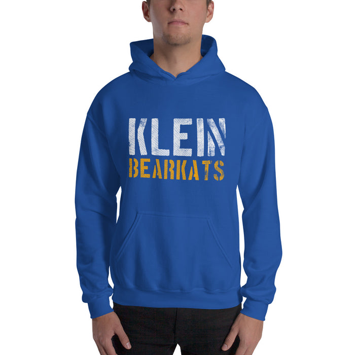 Man wearing a Klein High School Bearkats Royal Classic Unisex Hoodie 17