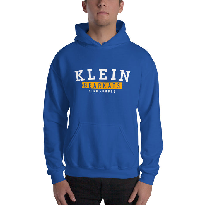 Man wearing a Klein High School Bearkats Royal Classic Unisex Hoodie 21