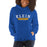 Woman wearing a Klein High School Bearkats Royal Classic Unisex Hoodie 21