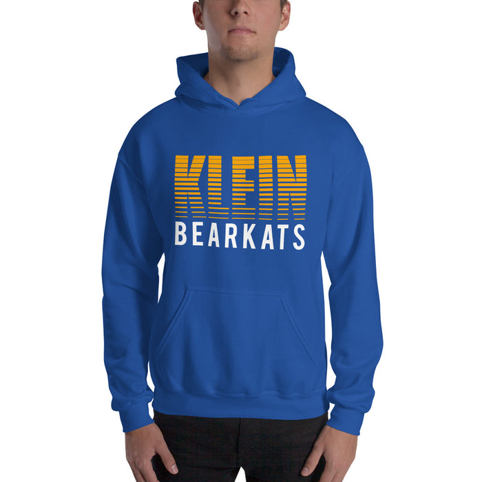 Man wearing a Klein High School Bearkats Royal Classic Unisex Hoodie 24