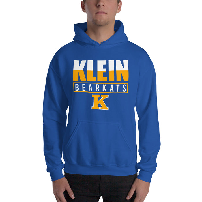 Man wearing a Klein High School Bearkats Royal Classic Unisex Hoodie 29