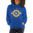 Woman wearing a Klein High School Bearkats Royal Classic Unisex Hoodie 30