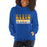 Woman wearing a Klein High School Bearkats Royal Classic Unisex Hoodie 31