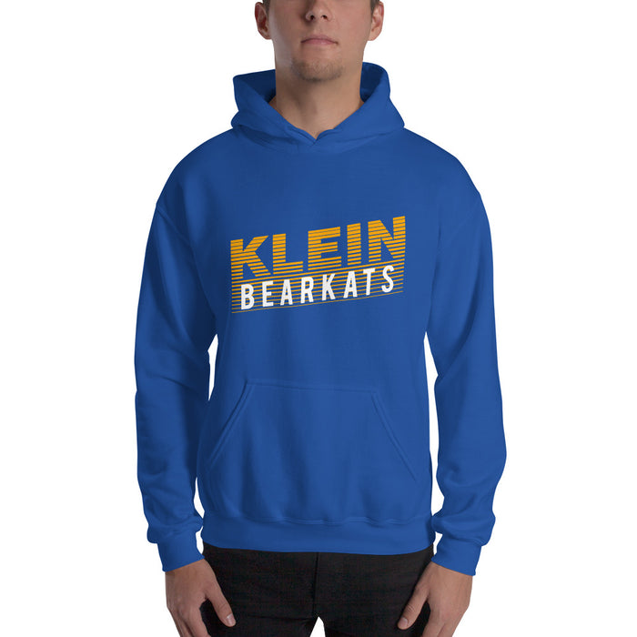 Man wearing a Klein High School Bearkats Royal Classic Unisex Hoodie 32