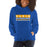 Woman wearing a Klein High School Bearkats Royal Classic Unisex Hoodie 35