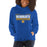 Woman wearing a Klein High School Bearkats Royal Classic Unisex Hoodie 49