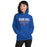 Woman wearing a Grand Oaks High School Grizzlies Royal Classic Unisex Hoodie 03