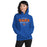 Woman wearing a Grand Oaks High School Grizzlies Royal Classic Unisex Hoodie 12