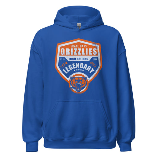 Grand Oaks High School Grizzlies Royal Classic Unisex Hoodie 14