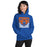 Woman wearing a Grand Oaks High School Grizzlies Royal Classic Unisex Hoodie 27