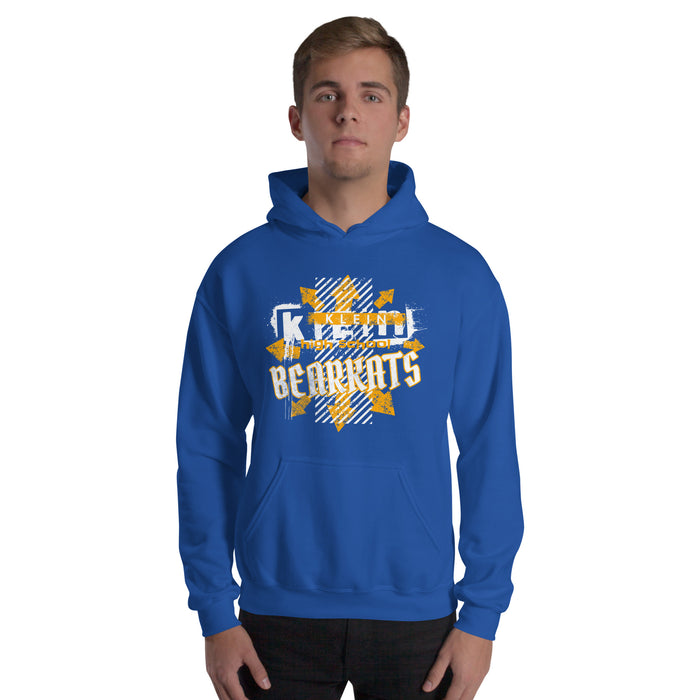 Man wearing a Klein High School Bearkats Royal Classic Unisex Hoodie 210