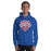 Man wearing Dickinson High School Gators Royal Blue Classic Unisex Hoodie 221