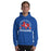 Man wearing Sam Houston High School Texans Royal Blue Classic Unisex Hoodie 208