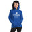 Woman wearing St. Frederick High School Warriors Royal Blue Classic Unisex Hoodie 217