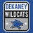Close-up view of Dekaney High School Wildcats Royal Blue Classic Unisex Hoodie 001