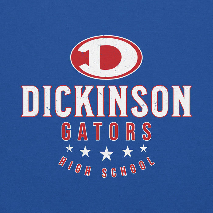 Close-p view of Dickinson High School Gators Royal Blue Classic Unisex Hoodie 217