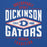 Close-up view of Dickinson High School Gators Royal Blue Classic Unisex Hoodie 210