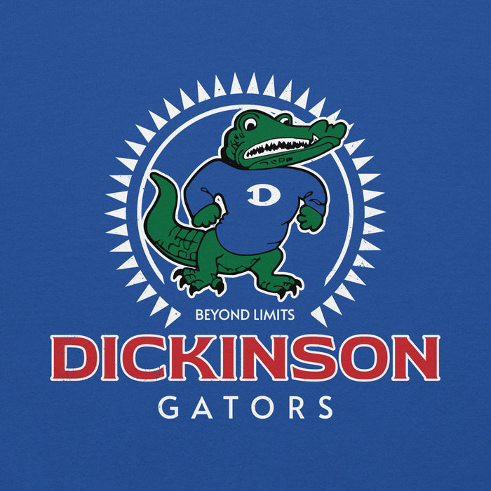Close-up view of Dickinson High School Gators Royal Blue Classic Unisex Hoodie 226