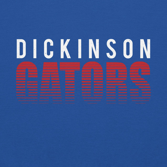 Close-up view of Dickinson High School Gators Royal Blue Classic Unisex Hoodie 024
