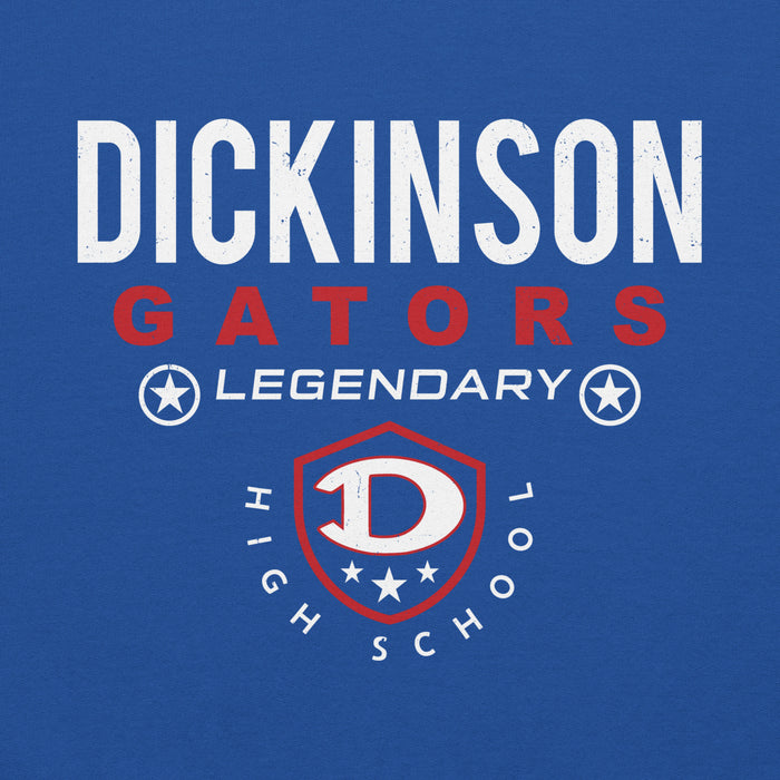 Close-up view of Dickinson High School Gators Royal Blue Classic Unisex Hoodie 003