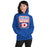 Woman wearing Dickinson High School Gators Royal Blue Classic Unisex Hoodie 001