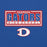 Close-up view of Dickinson High School Gators Royal Blue Classic Unisex Hoodie 049