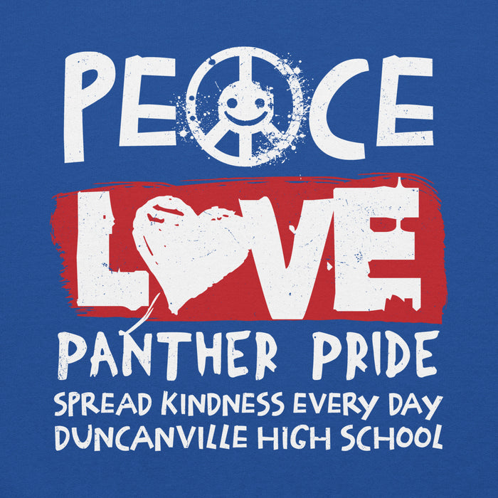 Close-up view of Duncanville High School Panthers Royal Blue Classic Unisex Hoodie 240