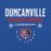 Close-up view of Duncanville High School Panthers Royal Blue Classic Unisex Hoodie 003
