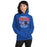 Woman wearing Duncanville High School Panthers Royal Blue Classic Unisex Hoodie 204
