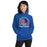 Woman wearing Duncanville High School Panthers Royal Blue Classic Unisex Hoodie 208
