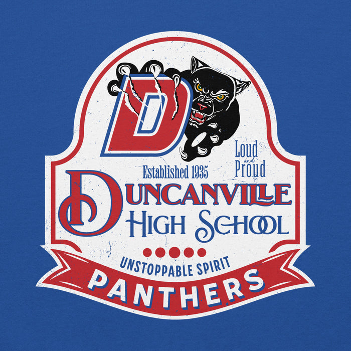 Back view of Duncanville High School Panthers Royal Blue Classic Unisex Hoodie 219