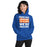 Woman wearing Grand Oaks High School Grizzlies Royal Blue Classic Unisex Hoodie 231