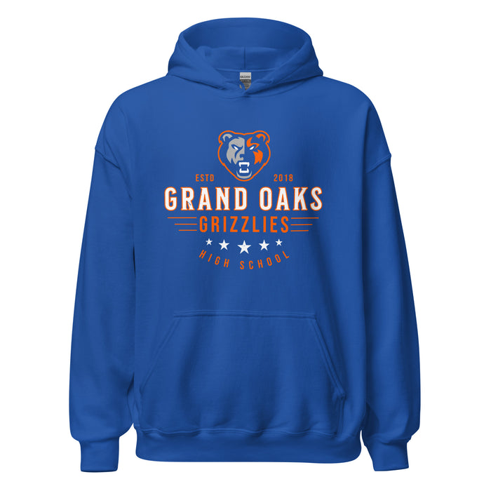 Grand Oaks High School Grizzlies Royal Blue Classic Unisex Hoodie 217