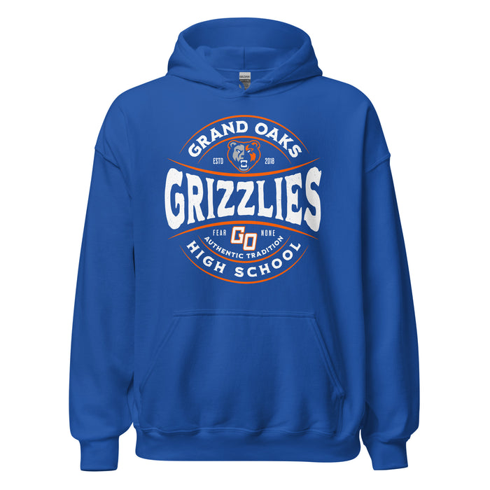 Grand Oaks High School Grizzlies Royal Blue Classic Unisex Hoodie 218