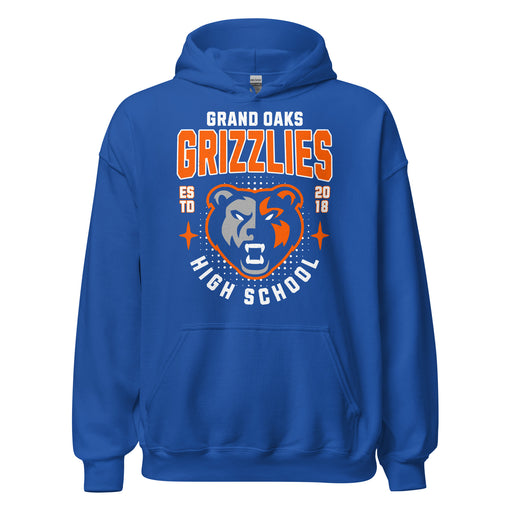 Grand Oaks High School Grizzlies Royal Blue Classic Unisex Hoodie 204