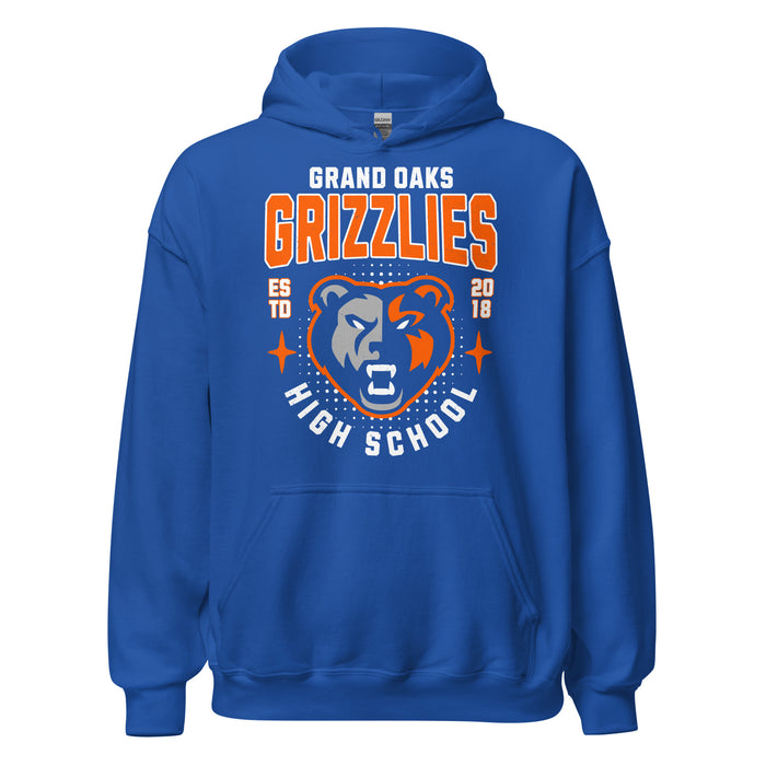 Grand Oaks High School Grizzlies Royal Blue Classic Unisex Hoodie 204