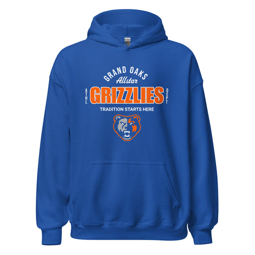Grand Oaks High School Grizzlies Royal Blue Classic Unisex Hoodie 040
