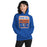 Woman wearing Grand Oaks High School Grizzlies Royal Blue Classic Unisex Hoodie 001