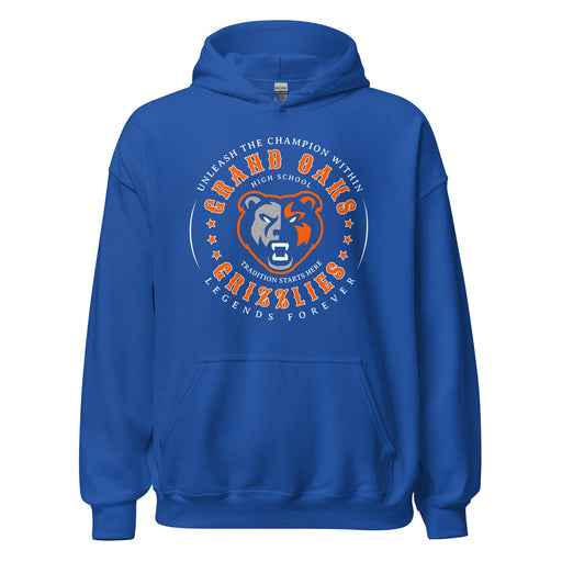 Grand Oaks High School Grizzlies Royal Blue Classic Unisex Hoodie 214