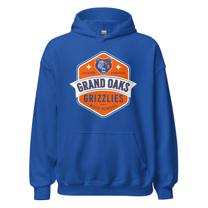 Grand Oaks High School Grizzlies Royal Blue Classic Unisex Hoodie 209