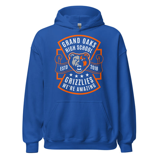Grand Oaks High School Grizzlies Royal Blue Classic Unisex Hoodie 207