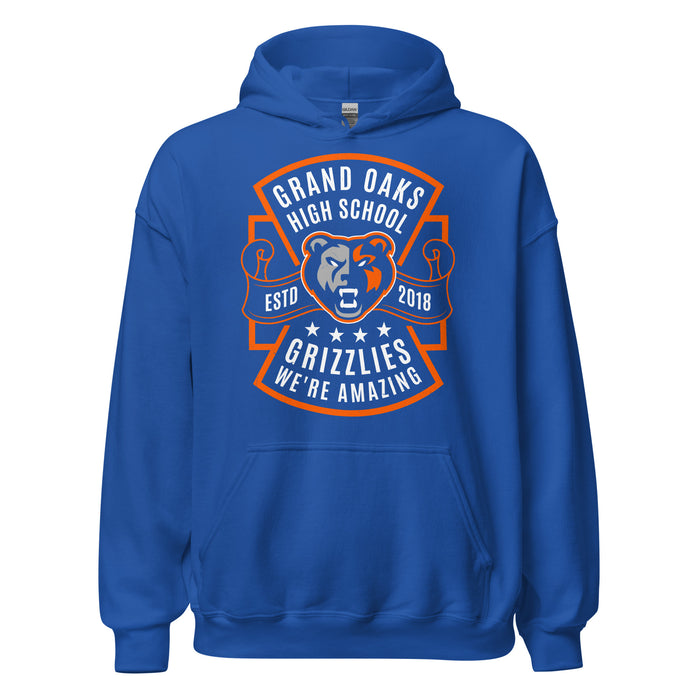 Grand Oaks High School Grizzlies Royal Blue Classic Unisex Hoodie 207